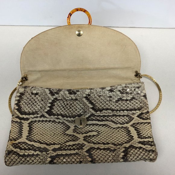 Judith Leiber snakeskin clutch + coin purse